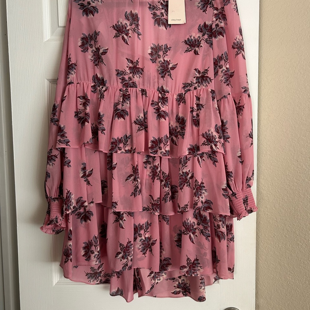 Cinq à Sept Pink Floral High-Low Skirt